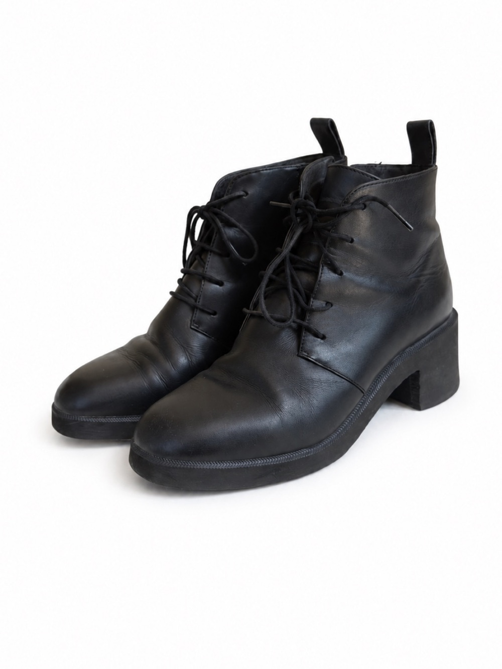 Camper Wonder Black Leather Lace-Up Ankle Boots Women’s EU 40-Size 10